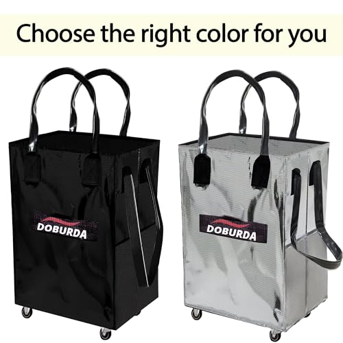 Reusable Grocery Bag On Wheels,Rolling Tote, Shopping Trolley, Rolling Duffle bag,Collapsible Grocery Bag Tote - color: Black