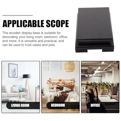 PRETYZOOM Wooden Display Stand Rectangular Base Pedestal for Buddha Statue Vase Flower Pot Home Decor Art Rack for Living Room Bedroom Shelf