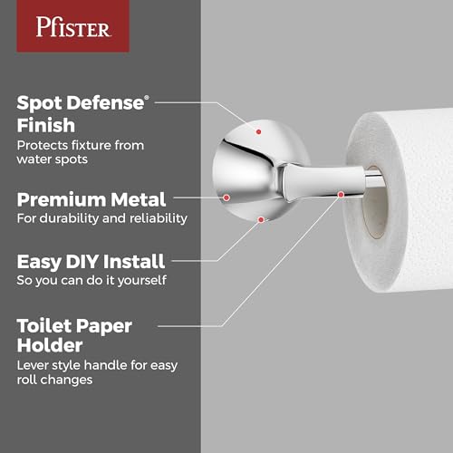 Pfister Willa Toilet Paper Holder, Bathroom Tissue Roll Holder, Wall-Mounted, Screw-In, Polished Chrome Finish, BPHWLL0C - color: Polished Chrome, size: 1 Pack
