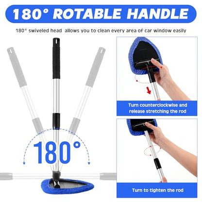 Baderke 10 Pcs Windshield Cleaning Tool Car Window Cleaner, Royal Blue - color: Royal Blue