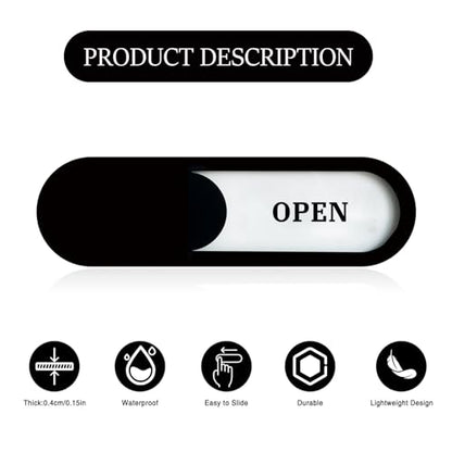 Open/Close Slider Sign, Acrylic, Black 7.4x2.2in - color: Open Closed Signs, size: 1 PCS