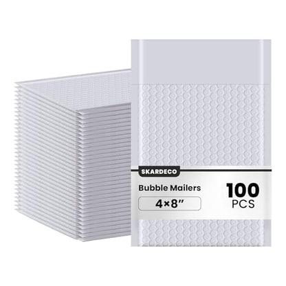 Bubble Mailers 4x8inch 100Pack Grey Bubble Mailers Self-Seal Padded Mailing Envelopes Bubble Opaque Padded Mailer for Small Businesses to Package and Mail Jewelry Cosmetics#000（white，grey） - size: 4x8-100Pc