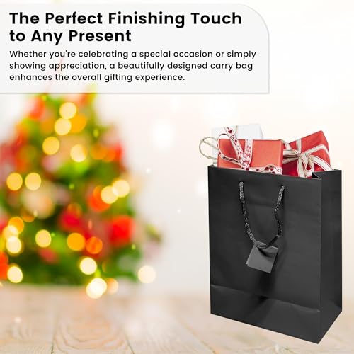 Novel Box Black Gift Bags with Handles 10 Pack 4.75x3.25x6.75 Inches - color: Black, size: Small