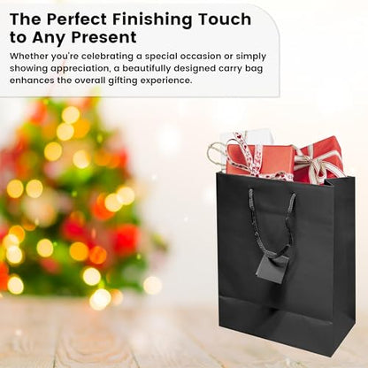 Novel Box Black Gift Bags with Handles 10 Pack 4.75x3.25x6.75 Inches - color: Black, size: Small