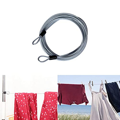 GOMRQING 30FT 3mm Outdoor Travel Long Security Cable Lock,Braided Steel Coated Safety Cable Luggage Lock,Safety Cable Wire Rope Double Loop Lightweight (1 Pack) - size: 30FT-1 Pack