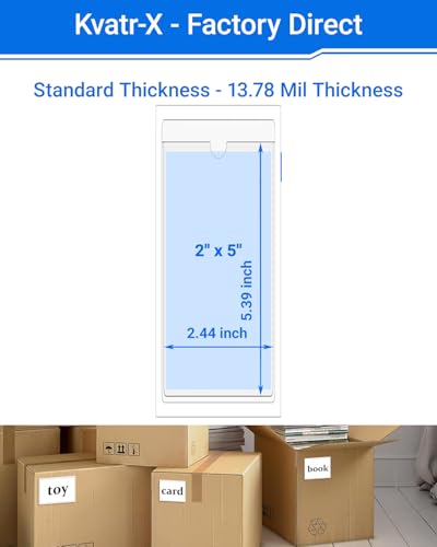 20 PCS Clear Self Adhesive Plastic Label Pockets, Top Loading Business & Library Index Card Holders, Peel and Stick Sleeves for Storage Bins, Totes, Binders and Drawers (2 x 5 Inch) - size: 2" x 5", style: Vertical