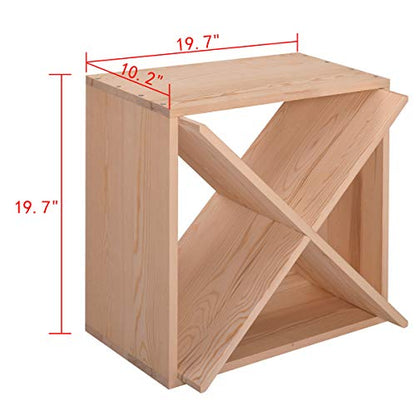 Y1LA 24 Bottle Wine Rack Holder Compact Cellar Cube Bar Storage Kitchen Decor Wood Display Home,Wine Storage Cube for Wood Crate in Natural (1, Natural-a)