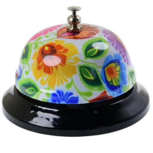 Call Bell Desk Service Bell Ding for Restaurant Hotel Room Kitchen Party Office Elderly Large White Pattern Bell,3.3 inch - color: White- Pattern