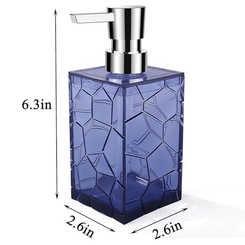 Clear Acrylic Pump Bottle Refillable Lotion Soap Dispenser 10oz Blue - color: Clear Blue, size: 1 Pack