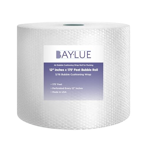 Heavy Duty Small Bubble Wrap Roll for Moving & Packing, 12 in x 175 ft