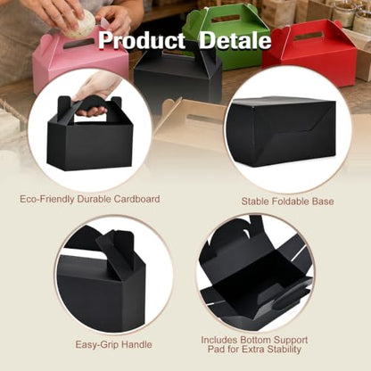 Aosric Small Black Gable Boxes 3.5 x 3.5 x 6.3 In, 30 Pack - color: Black