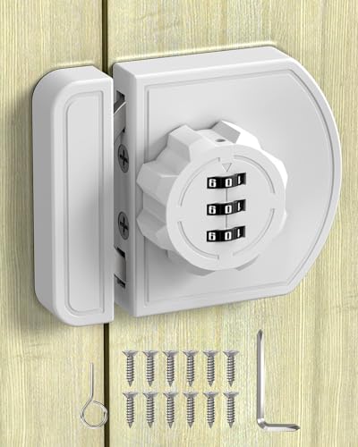 Combination Cabinet Lock, Keyless Code Lock, White, 1 Pack - color: White-1PC