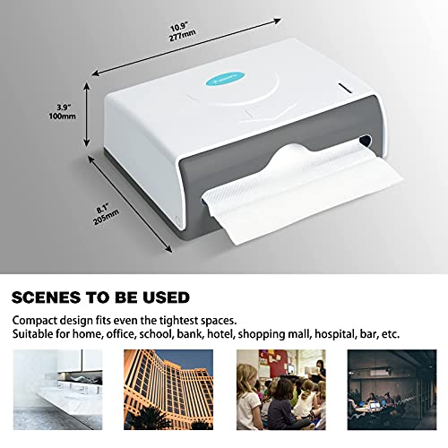 Modunful Compact Folded Paper Towel Dispenser Wall Mount Keyless for Home - color: D-212 White