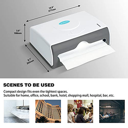 Modunful Compact Folded Paper Towel Dispenser Wall Mount Keyless for Home - color: D-212 White