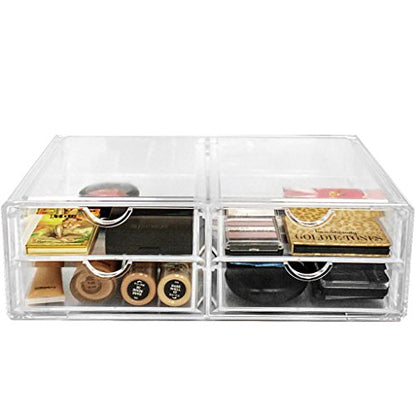 Sorbus Acrylic Drawers, Clear Makeup Organizer for Vanity (4 Drawers) - color: 4 Drawers