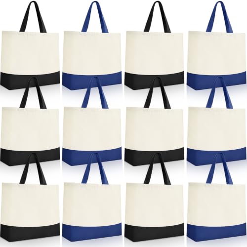 Epakh Canvas Tote Bags Bulk 18.5 x 15 In - color: Royal Blue and Black