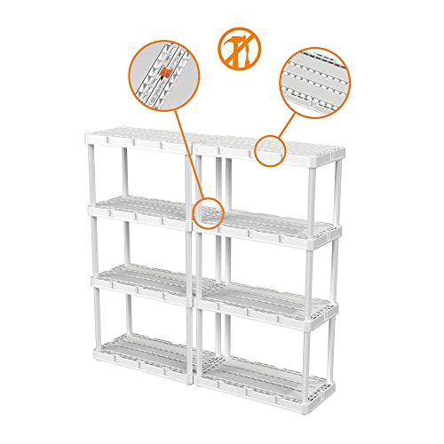 Gracious Living Knect-A-Shelf 4-Shelf Plastic Storage Unit & Rack, White - color: 4 Shelf - White, size: 1 Pack