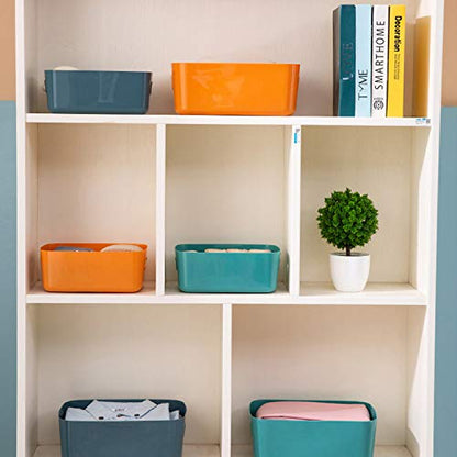 OWill 7 Pcs 2.1 L Plastic Storage Bins and Baskets for Efficient Home Classroom Organization Small Containers in Multicolour for Kitchen, Cupboard box, and Bathroom Organizer on Shelves and Tubs - size: 7Pcs Small