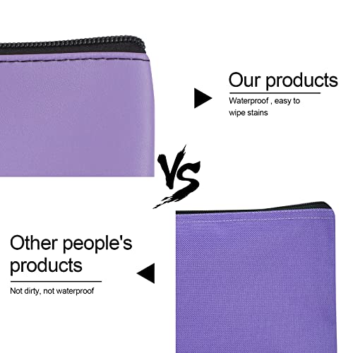2 Pieces Money Bags with Zipper, 11x6.1 inch Money Pouch, Bank Bag, Cash Bag, Check Wallet, Cosmetics(Purple) - color: Purple, size: 2 Pieces