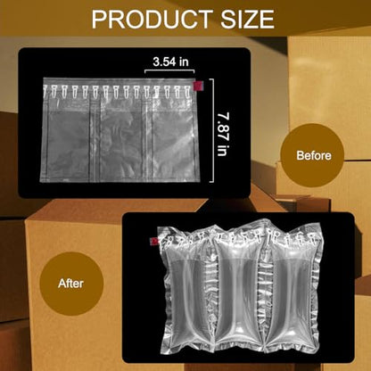 Air Pillows for Shipping with pump 200 Count Inflatable Packaging Air Bags - size: 3.54"x7.87"(200 Count)