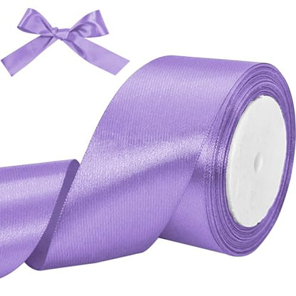 Luomorgo 2 Inch Satin Ribbon, 25 Yards, Purple - color: Purple, size: 2 inch x 25 yards