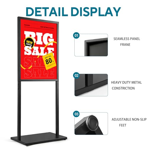 Double Sided Metal Sign Stand, 22x28Inch Black Poster Display Holder - color: Black