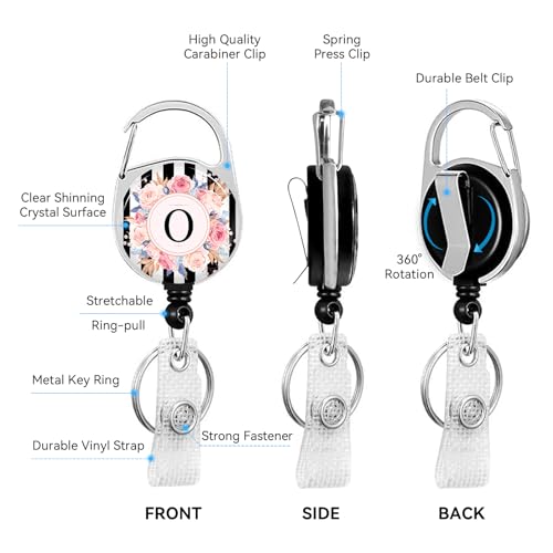 2 Pack A-Z Letter ID Badge Holder with Clip Badge Reels - color: 2pack-o