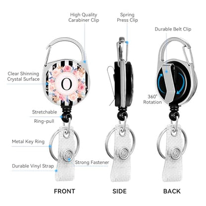 2 Pack A-Z Letter ID Badge Holder with Clip Badge Reels - color: 2pack-o
