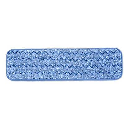 Rubbermaid Commercial Products Mop Head for Microfiber Damp Mop, 18-Inch, Blue, Heavy-Duty Single Sided Cleaning Cloth for Hardwood/Tile/Laminated Floors in Kitchen/Lobby/Office - style: Reusable Microfiber Blue - 1ct