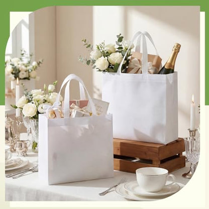 Eccliy 80 Pcs Reusable Gift Bags, Large, White - color: White, size: Large