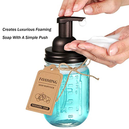 Amolliar Mason Jar Foaming Soap Dispenser Pump Lids, Foam Soap Bronze 6Pack - color: Black, size: 6 Pack