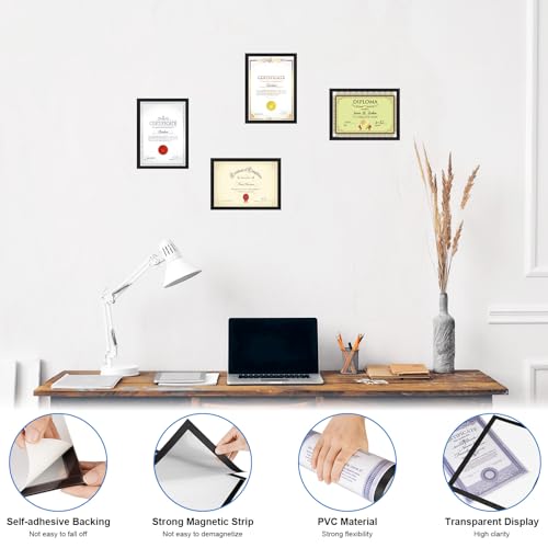 12 Pack Magnetic Sign Holder 8 x 11.5 inches with Magnetic Border - color: 12 Pack Black, size: 8 x 11.5