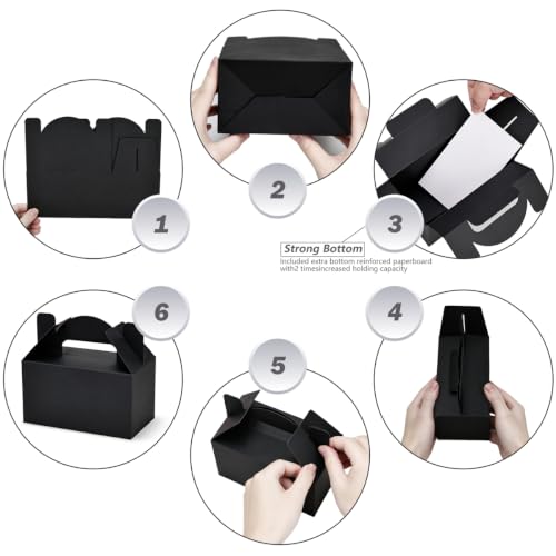 Aosric Small Black Gable Boxes 3.5 x 3.5 x 6.3 In, 30 Pack - color: Black