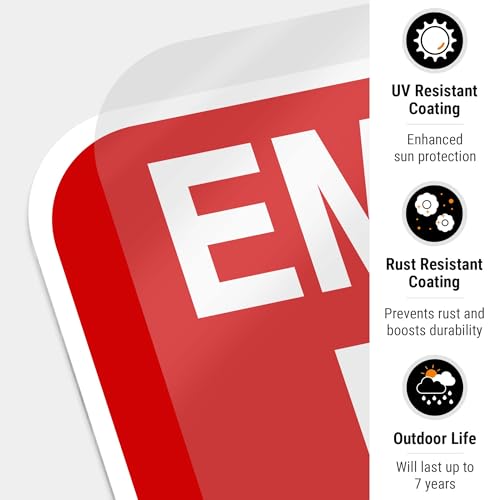Emergency Exit Only, Door Must Remain Closed Sign, - size: 12x18