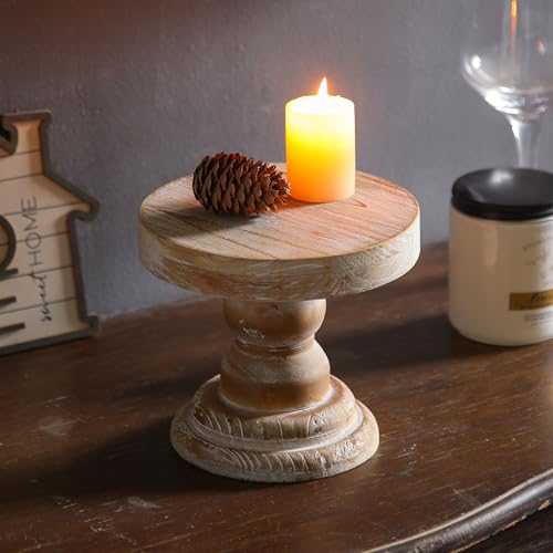 SOFE Farmhouse Wood Risers Display Stands, 5 Inches Tall Display Pedestal - color: Wood