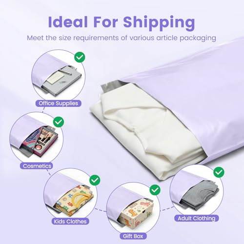 Metronic Poly Mailers 10x13 50 Pack, Small Durable Self Seal Shipping Bags - color: Lilac Purple, size: 10x13 50PC