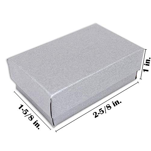 TheDisplayGuys 25 Cardboard Jewelry Gift Boxes with Inserts - Pearl Gray