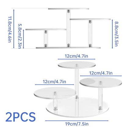 NiHome 3-Tier Acrylic Stand Risers for LEGO Botanical, Figurine Shelf Clear - color: Clear,2 Pcs