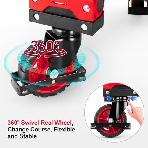 2 in 1 Folding Hand Truck, 330lbs Aluminum Portable Dolly Cart, Red - color: Red