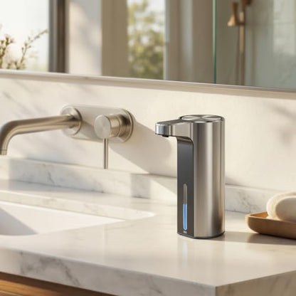 EKO Aroma Touchless Automatic Soap Dispenser for Kitchen and Bathroom, Liquid Hand Soap Dispenser, Rechargeable, 9 fl oz (Stainless) - color: Stainless Steel, size: 9 oz