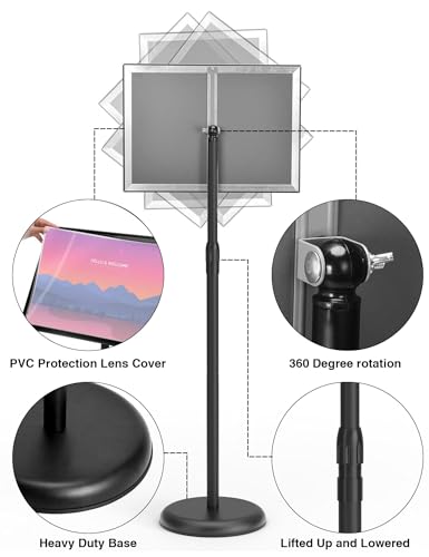 KOOV Sign Holder 8.5x11 inch Adjustable Floor Standing Sign Stand, 1 Pack - size: 8.5 x 11 Inches