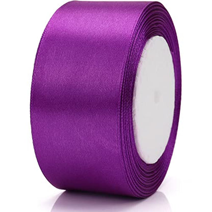 Nsilu 25 Yards 1-1/2 inches Wide Satin Ribbon Suitable for Wedding, Party and Gift Box Packaging Ribbon (Purple, 1-1/2") - color: Purple