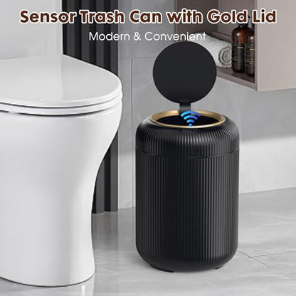 Procade Touchless Trash Can Bathroom,Small Motion Sensor Trashcan with lid - color: Black