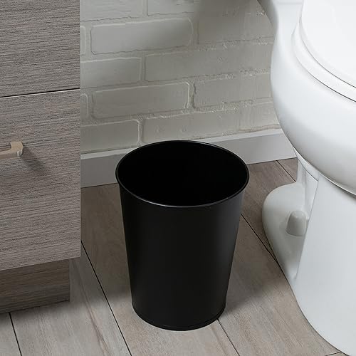 Bath Bliss Trash Can, Toilet Brush and Plunger 3 Piece Bathroom Set in Matte Black - color: Matte Black