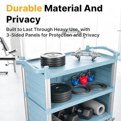 NorthSky Select Dual-Handle Utility Service Cart, 3 Shelves, 440 lb. Capacity - size: 32.9x16.3x38 in