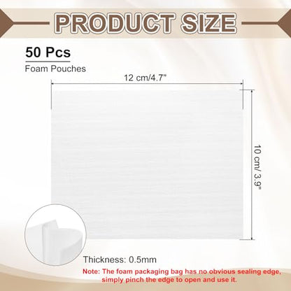 uxcell 50 Pcs Cushion Foam Pouches, 5" x 4" Cushioning Packing Supplies Cushioning Foam Padding Sheets for Moving and Packaging Dishes, China, Books, Photo Frame - size: 12 x 10 cm/4.7 x 3.9 inches