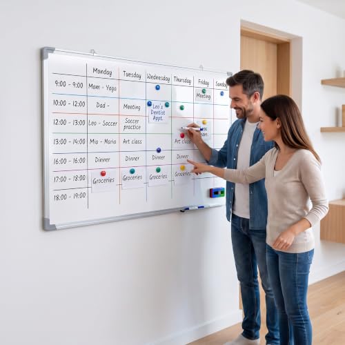 Tinlade 4 Pack Magnetic Dry Erase White Board,36 x 24 in Wall Mounted