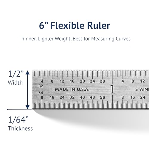 PEC Tools 6" Machinist Pocket Rule, Made in USA - color: Decimal Equivalent Chart, size: 1