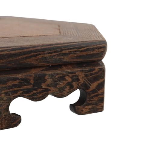 Wooden Display Stand Base 5.31" x 5.31" Wood Carved Craft Pedestal - size: Hexagon, 5.31" x 5.31"