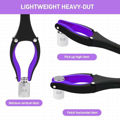 Grabber Reacher Tool - 32” Reacher Grabber Tool with Strong Magnetic and Swivel Head - Heavy Duty Pick Up Stick Grabbers for Seniors, Trash, Surgery Recovery Must Haves Gifts(Purple) - size: Purple(Pack of 1)